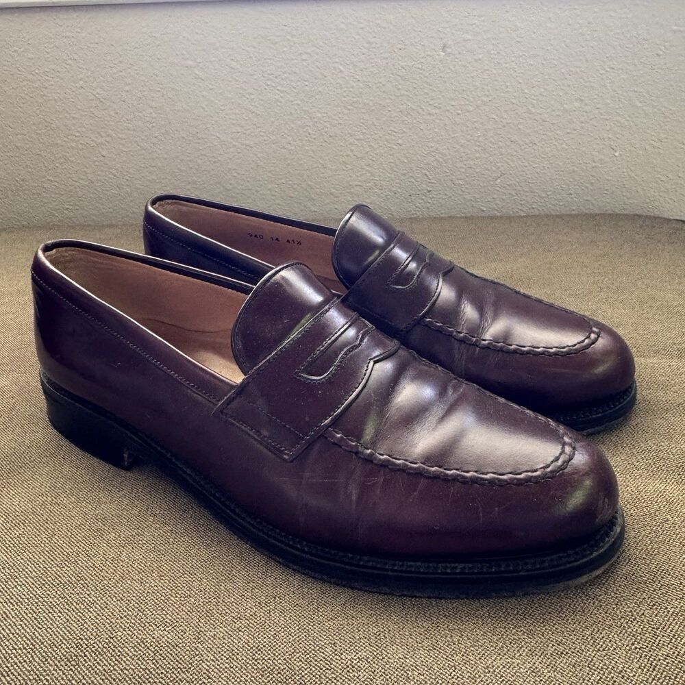 Dieter Kuckelkorn Penny Loafer Leather Shoes Size EUR 41.5 Brown Classic